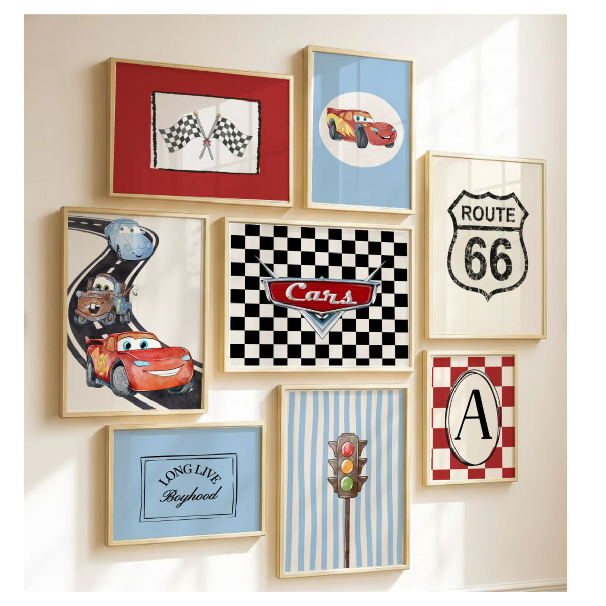 PERSONALIZED LIGHTNING MCQUEEN INSPIRED PRINTABLES SET OF 8