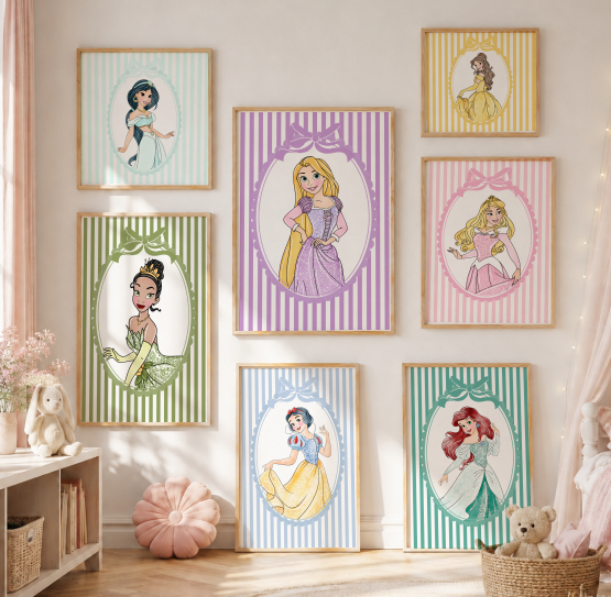 Princess Wall Art Set of 8