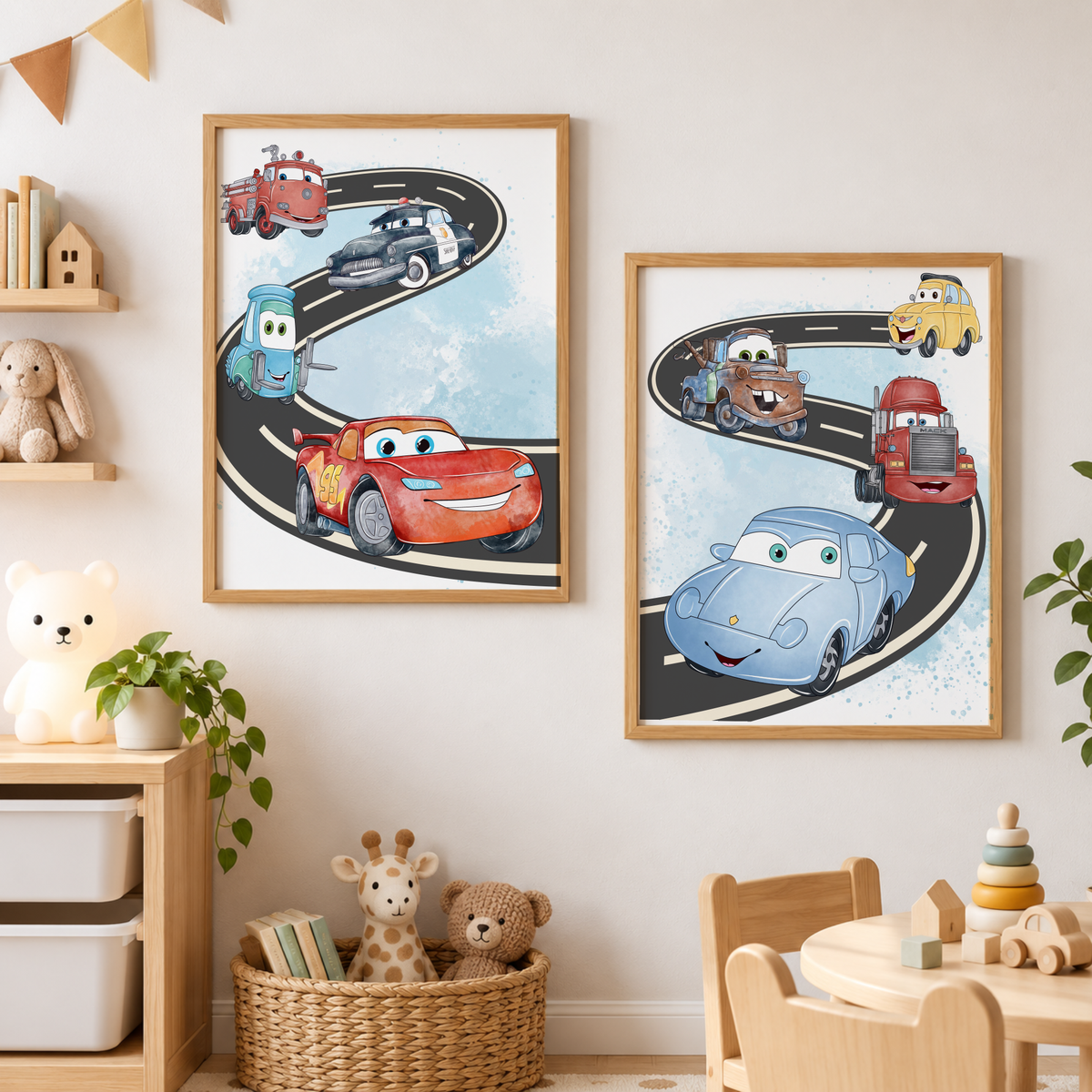 Lightning McQueen Inspired Nursery Art: Cars Movie Inspired Prints, Boys Room Decor