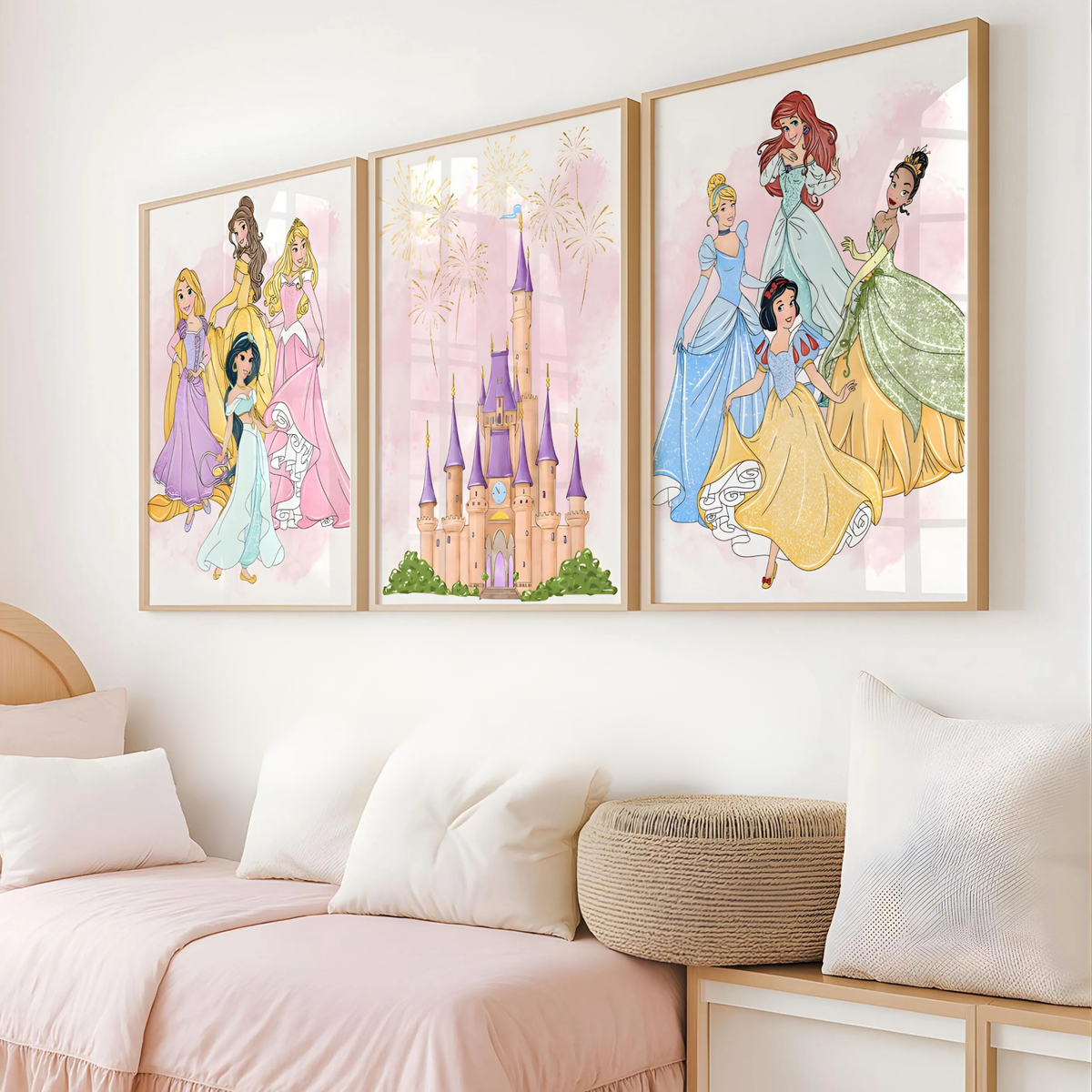 Princess Girls Bedroom Decor: Princess Wall Art (Set of 3)